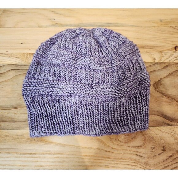 HANDMADE Rib Knit Purple Gradient Beanie Toboggan Cap Hat Unisex Women's Men's - Picture 9 of 10